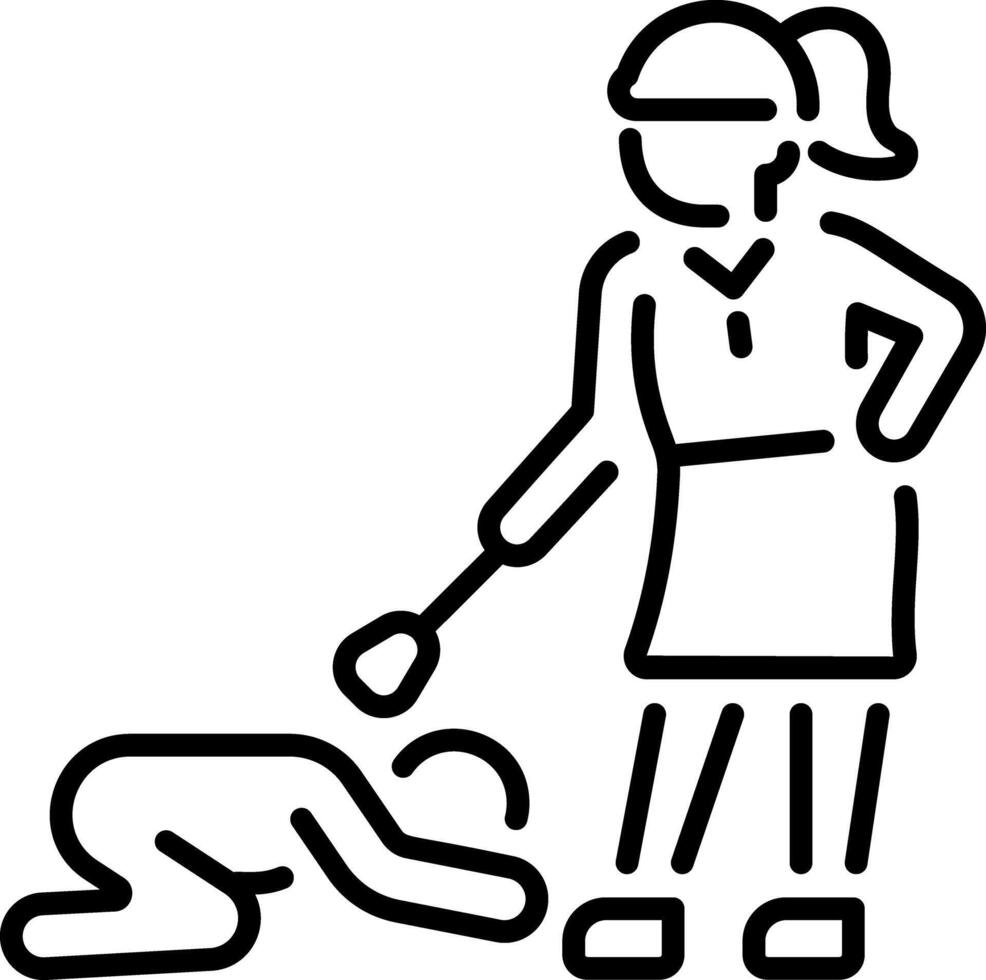 A character making an apology to a female, line style icon vector