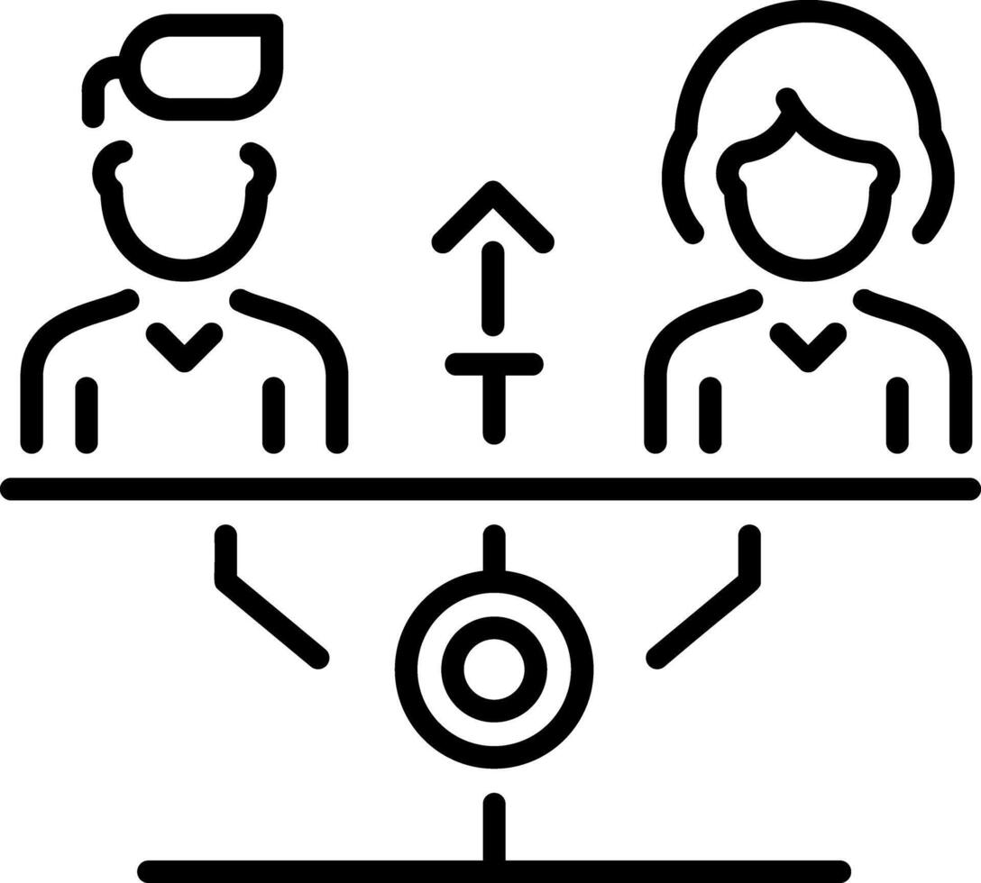 A line style icon depicting gender equality vector