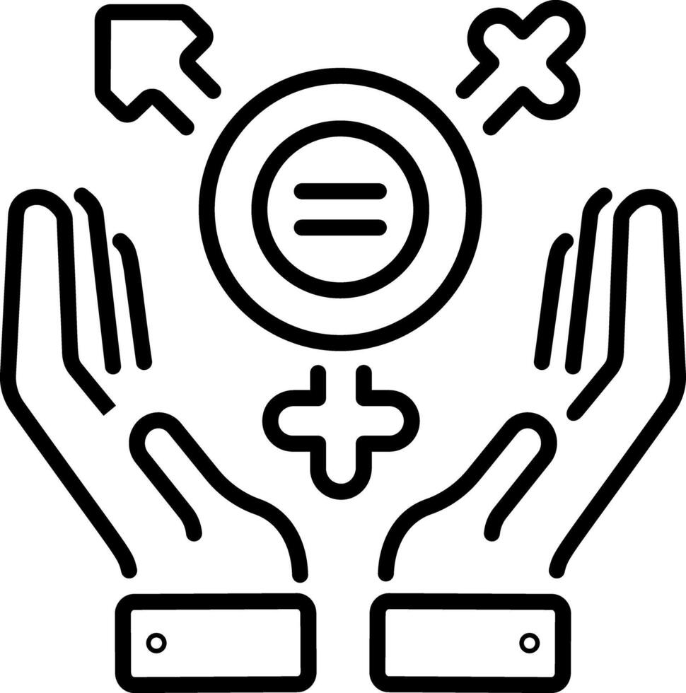 A linear style icon of transfeminism symbol vector