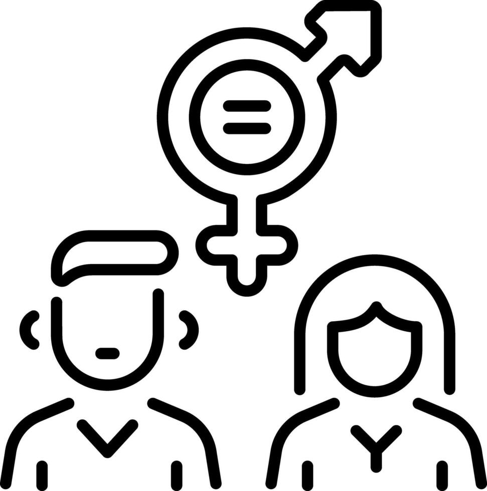 Opposite gender symbol icon in linear style vector