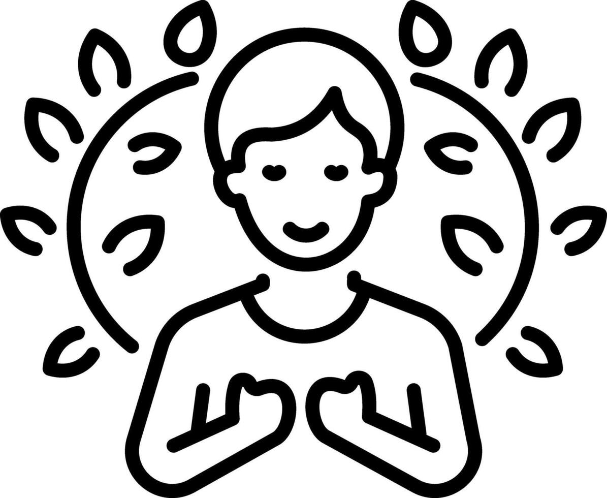 A line style icon of embracing woman vector