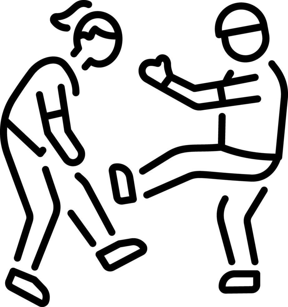 A linear style icon of two characters depicting patriarchy vector