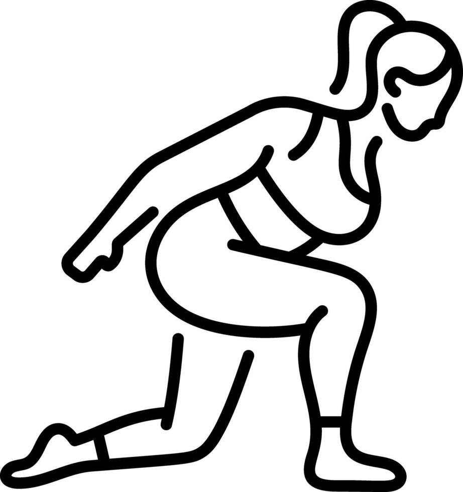 Line icon of a woman doing yoga vector
