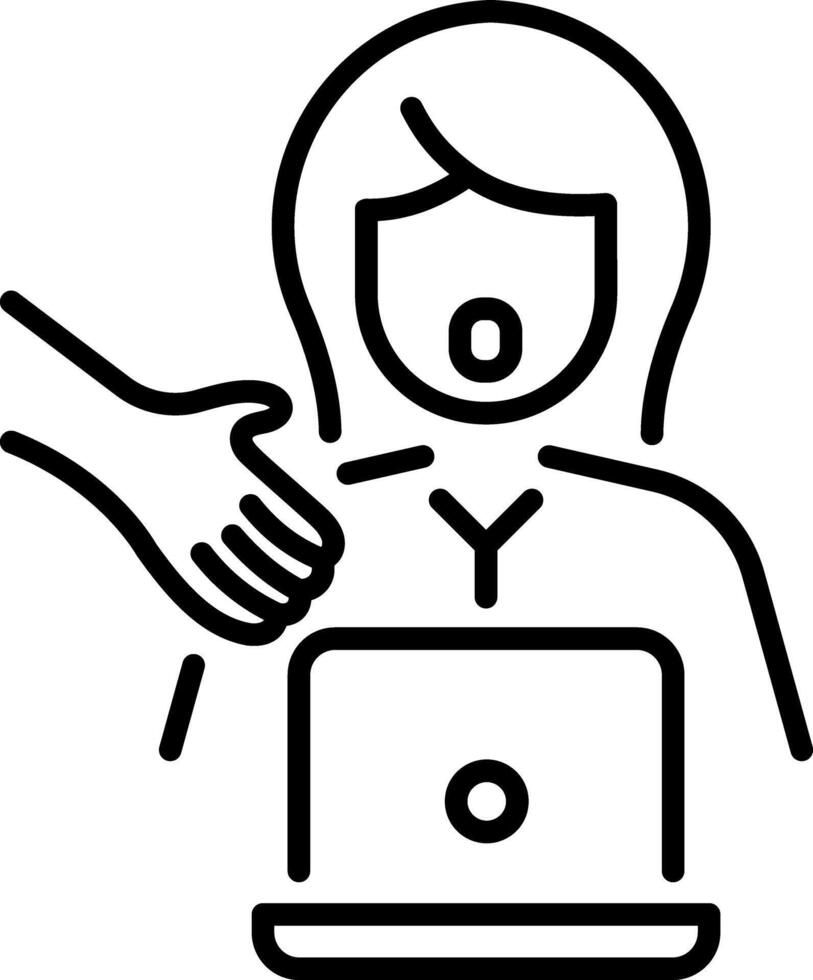 Female sexual harassment icon in linear style vector