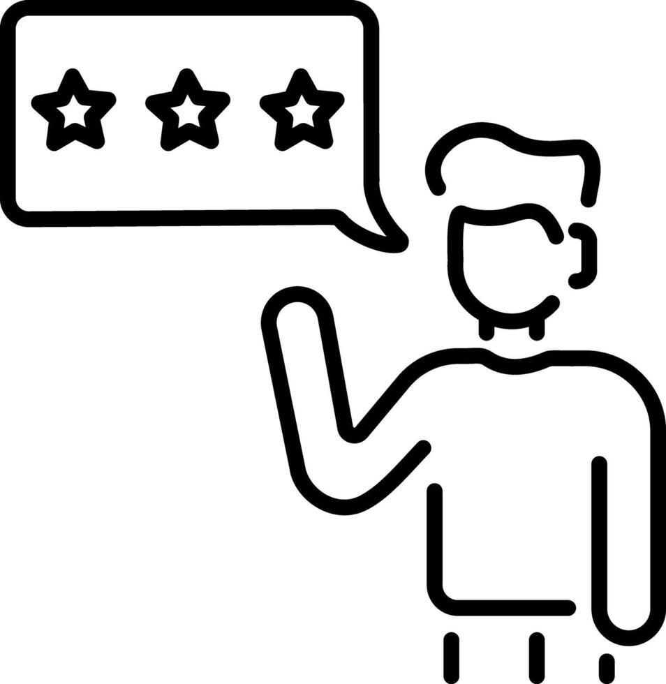 A linear style icon of client feedback vector