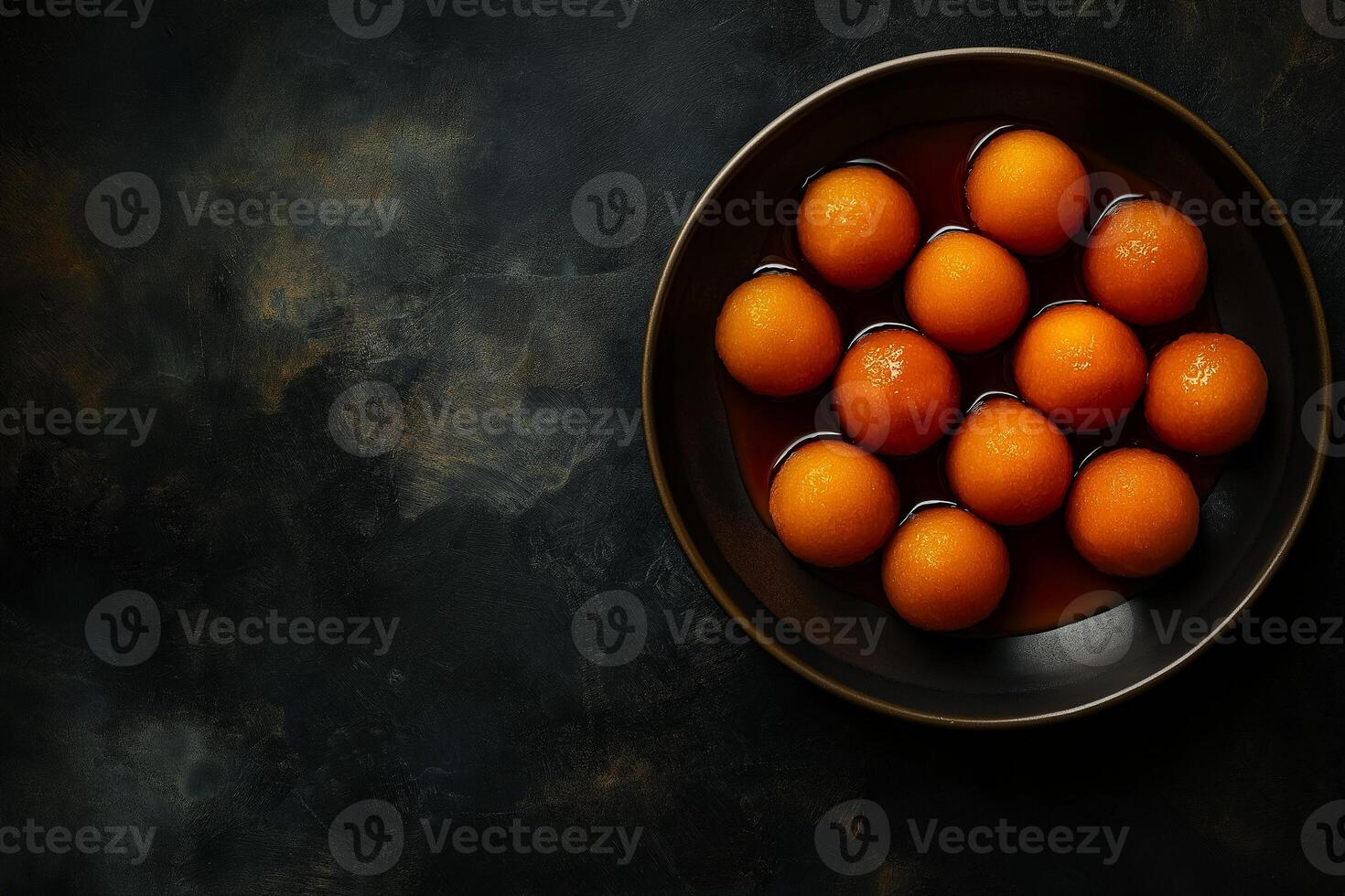 Moody Gulab Jamun with rustic and metallic accents photo