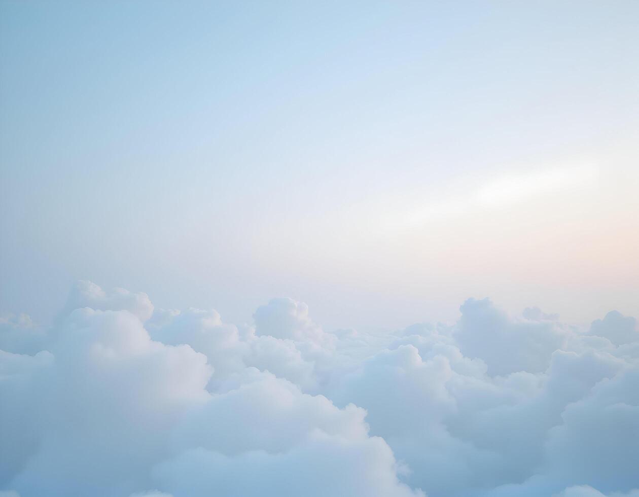Cloudscape, Blue sky with cloud and sun, 3d render photo