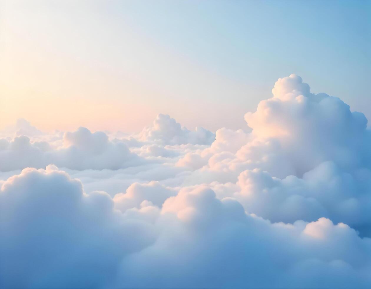 Cloudscape background. Blue sky and white clouds. 3d render photo