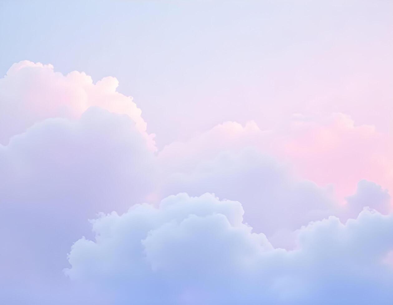 Sun and cloud background with a pastel colored, soft sky and clouds photo