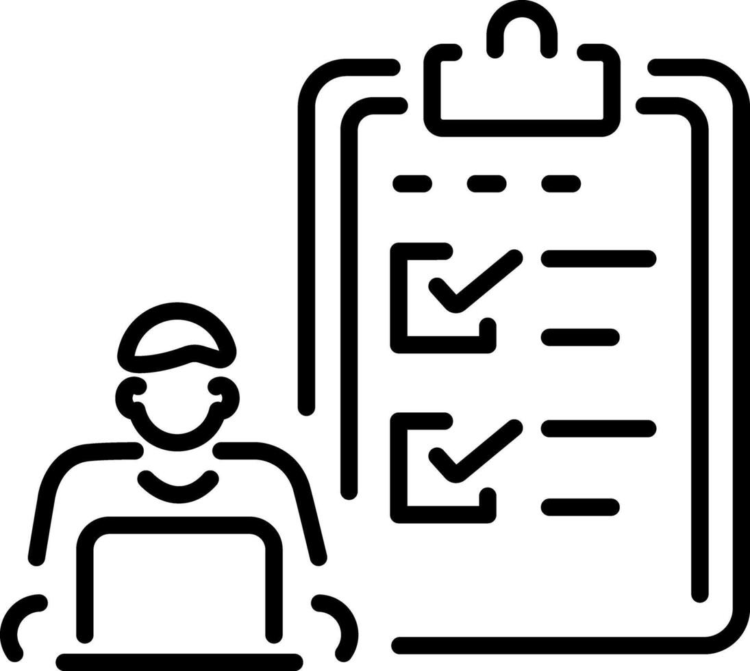 A line style icon depicting client requirements vector