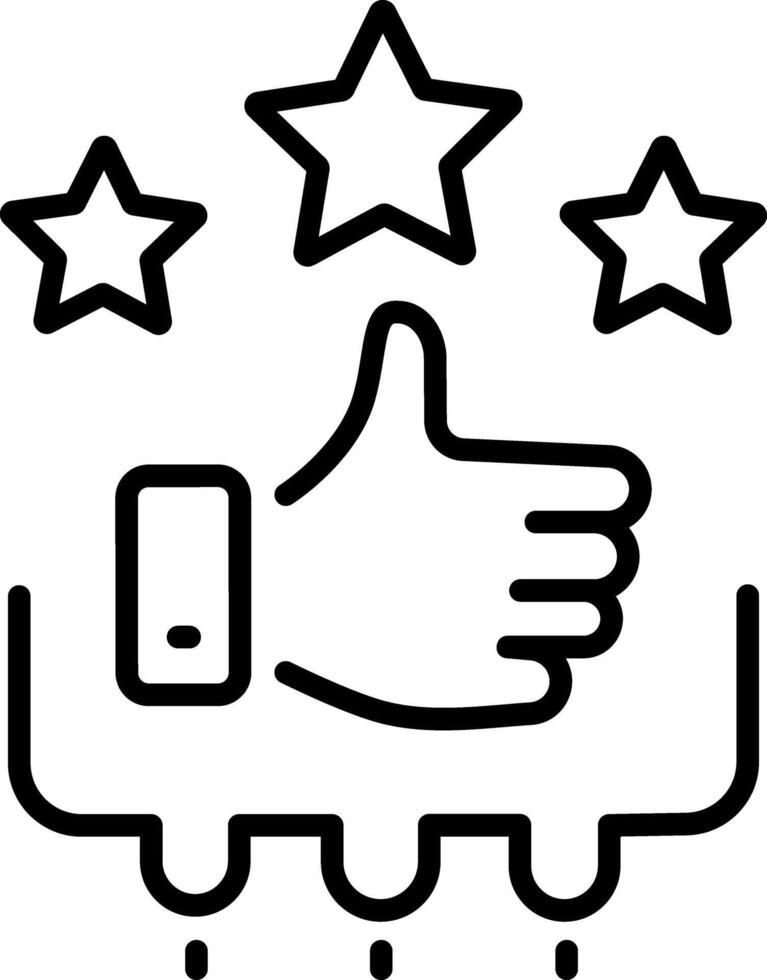 A line style icon depicting customer satisfaction vector