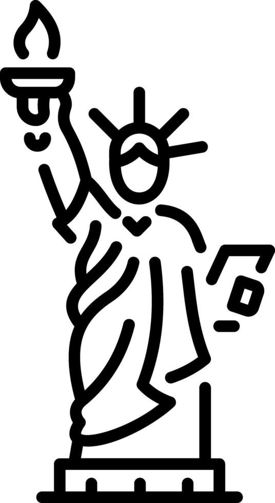 The statue of liberty icon in linear style vector