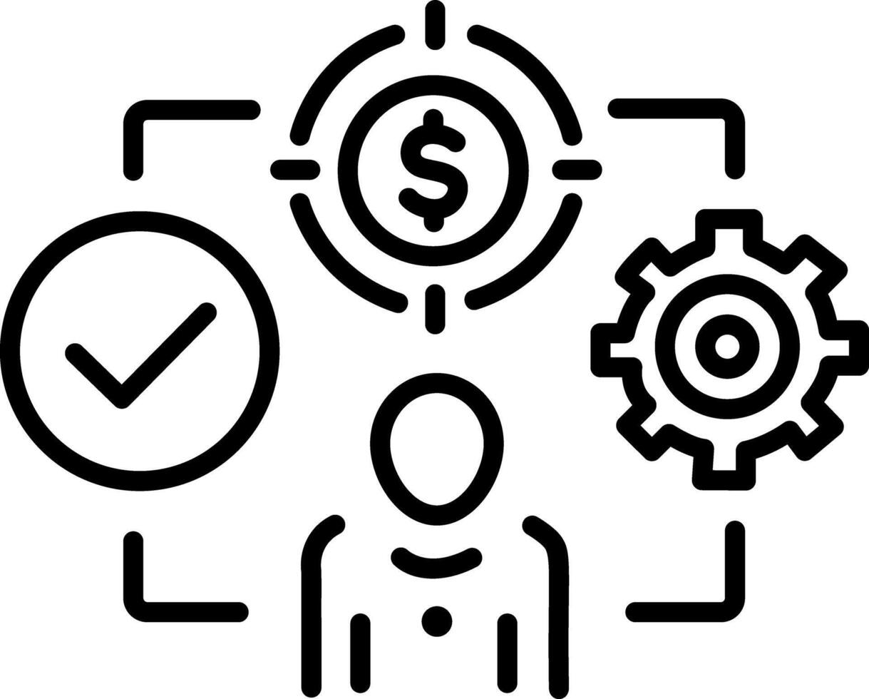 A line style icon of sales manager vector