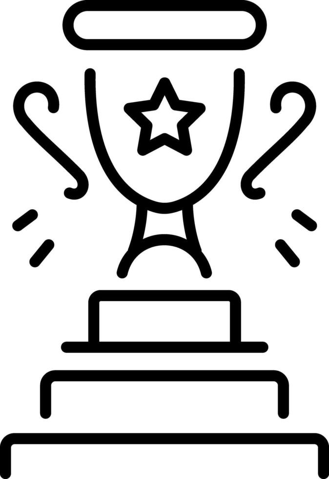 A line style icon of an award trophy showing success strategy vector