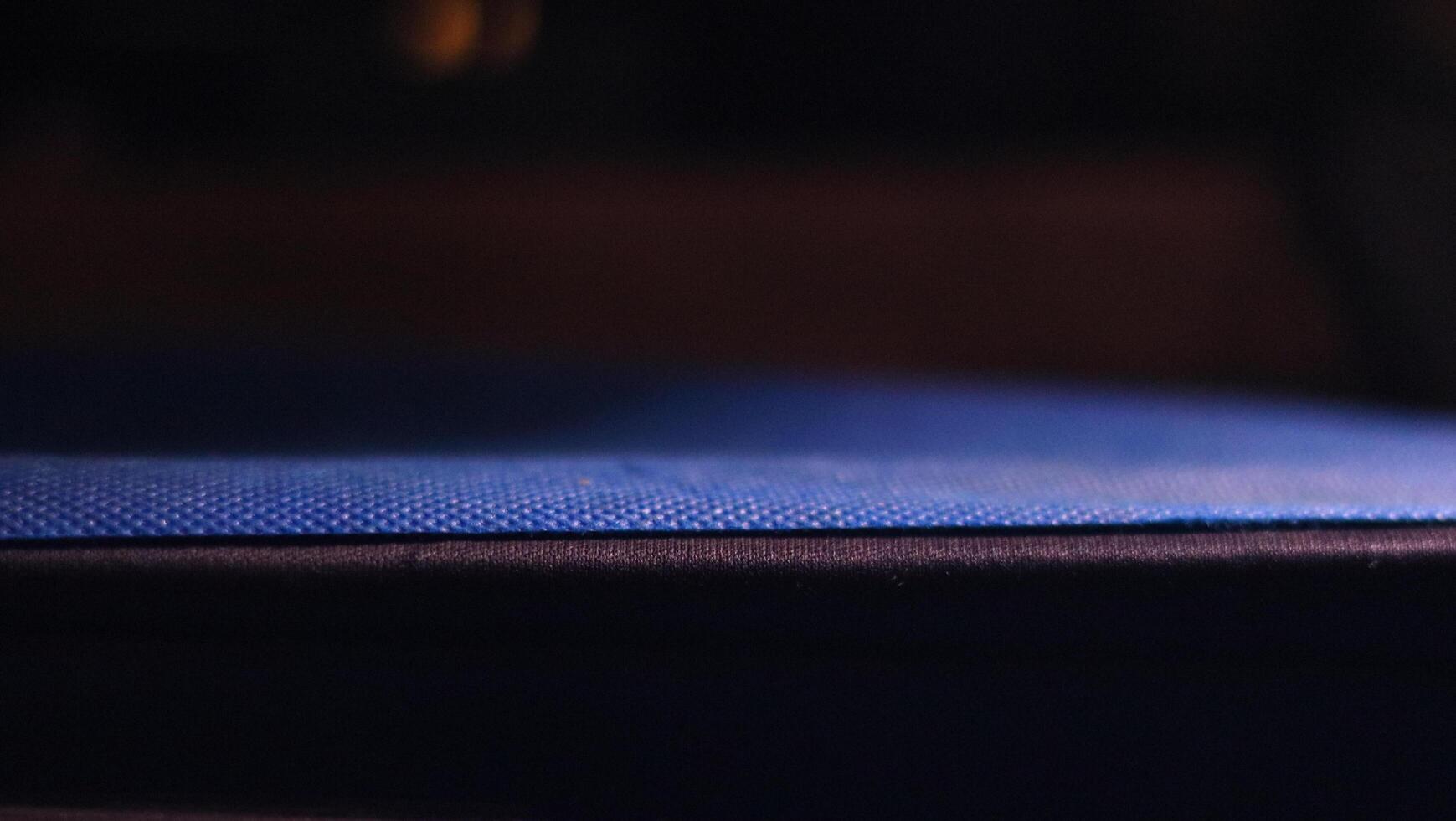 A blue cloth on top of a table photo