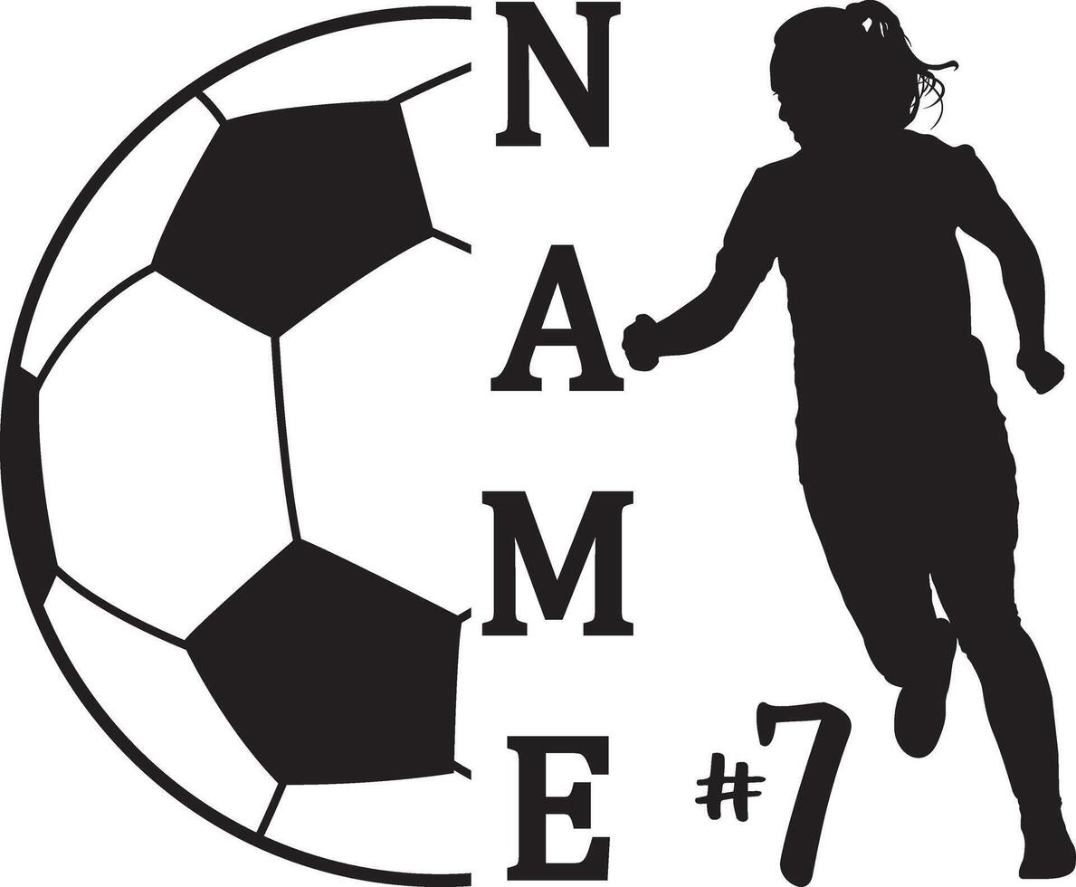 Female Soccer Player Name, Soccer Ball, Sport Silhouette vector