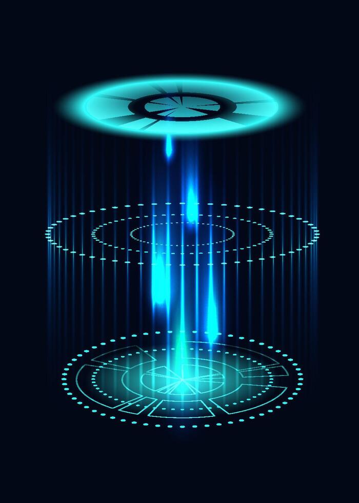 Futuristic Teleport Energy Cylinders with Stunning Glowing Effects That Captivate the Imagination vector