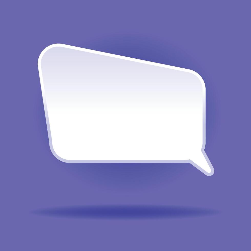 3D speech bubble on blue background vector