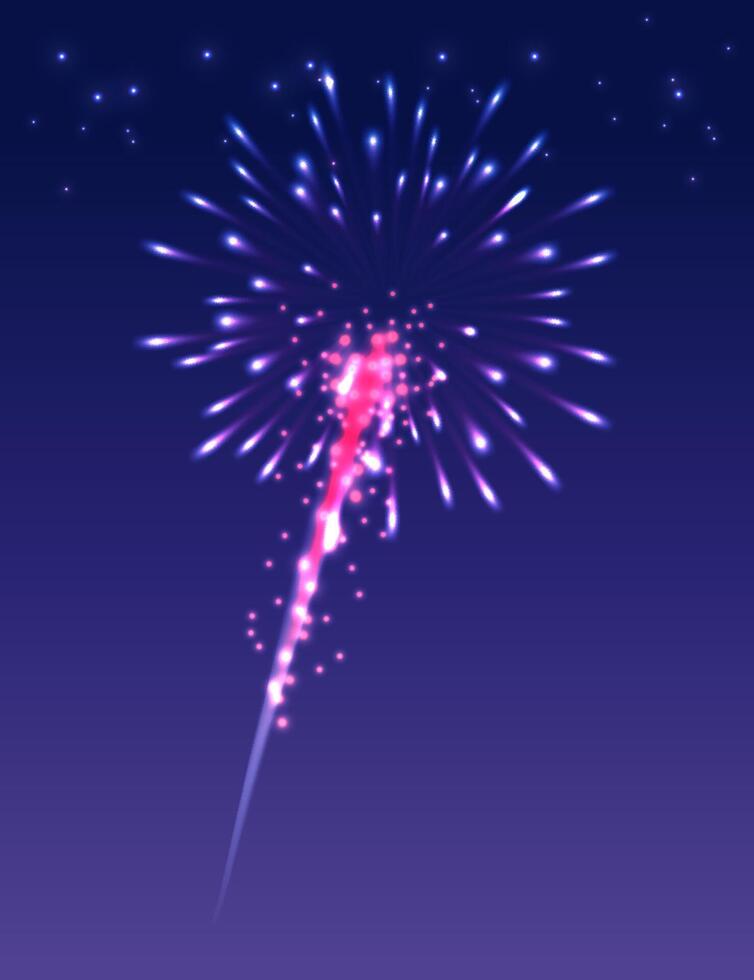 Experience a Spectacular and Vibrant Firework Display in the Night Sky vector