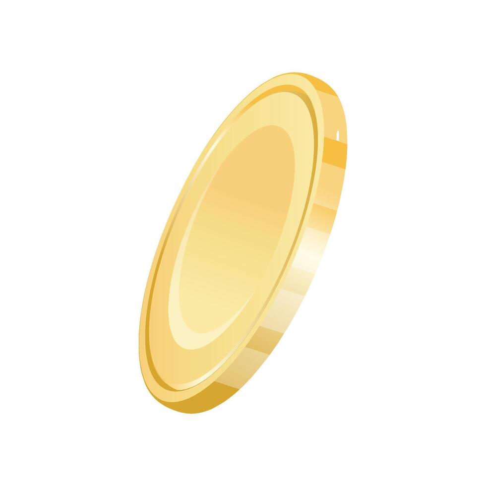 Golden Coin featuring captivating Flat Design Illustration vector