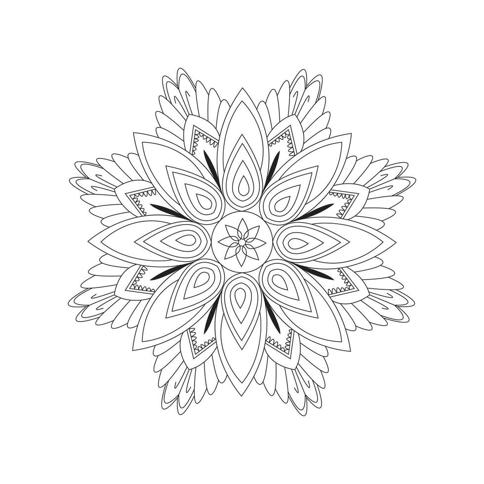 Abstract Black and White Mandala Design vector