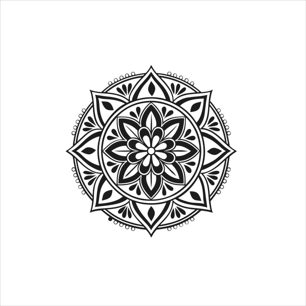 Unique and Artistic Black and White Floral Mandala Illustration for Creativity vector