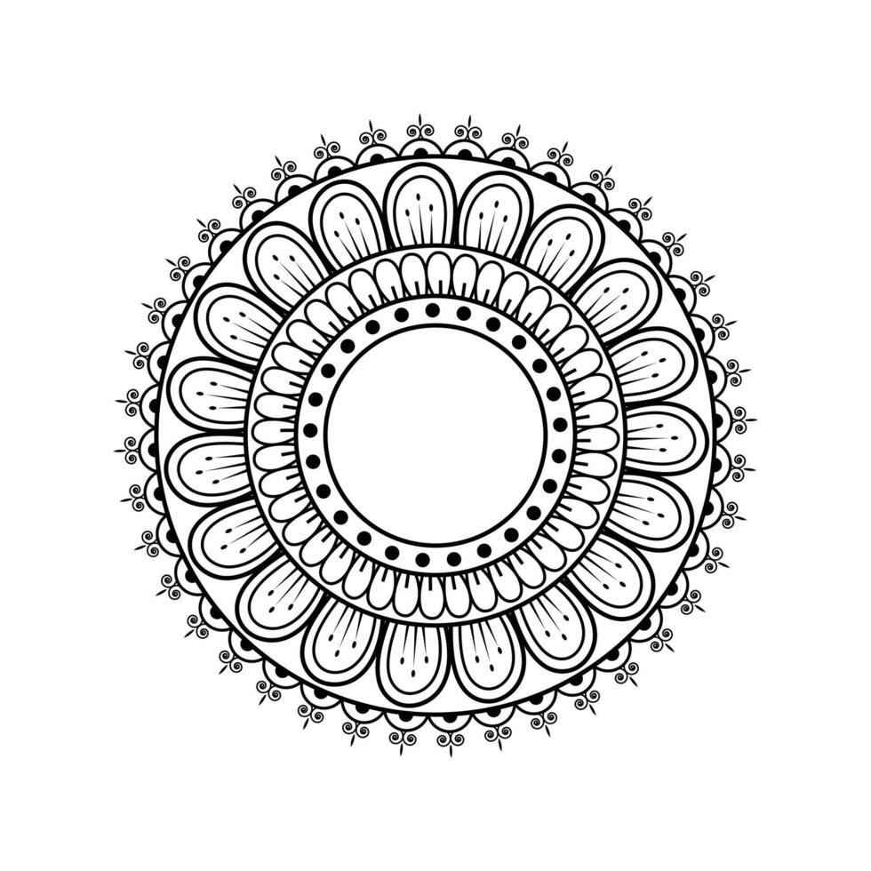 Decorative Mandala Drawing with Concentric Circles vector