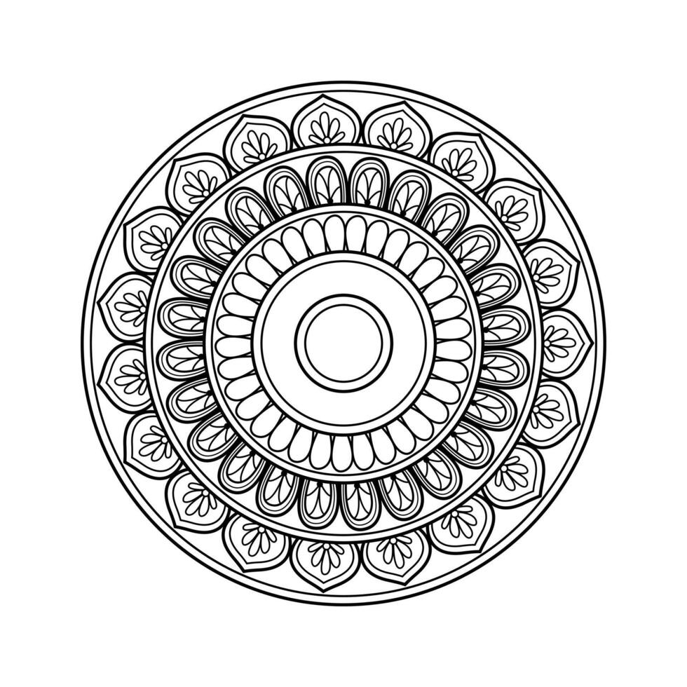 Delicate Mandala Design with Hand-Drawn Elements and Geometric Shapes for Peaceful Meditation and Mindfulness vector
