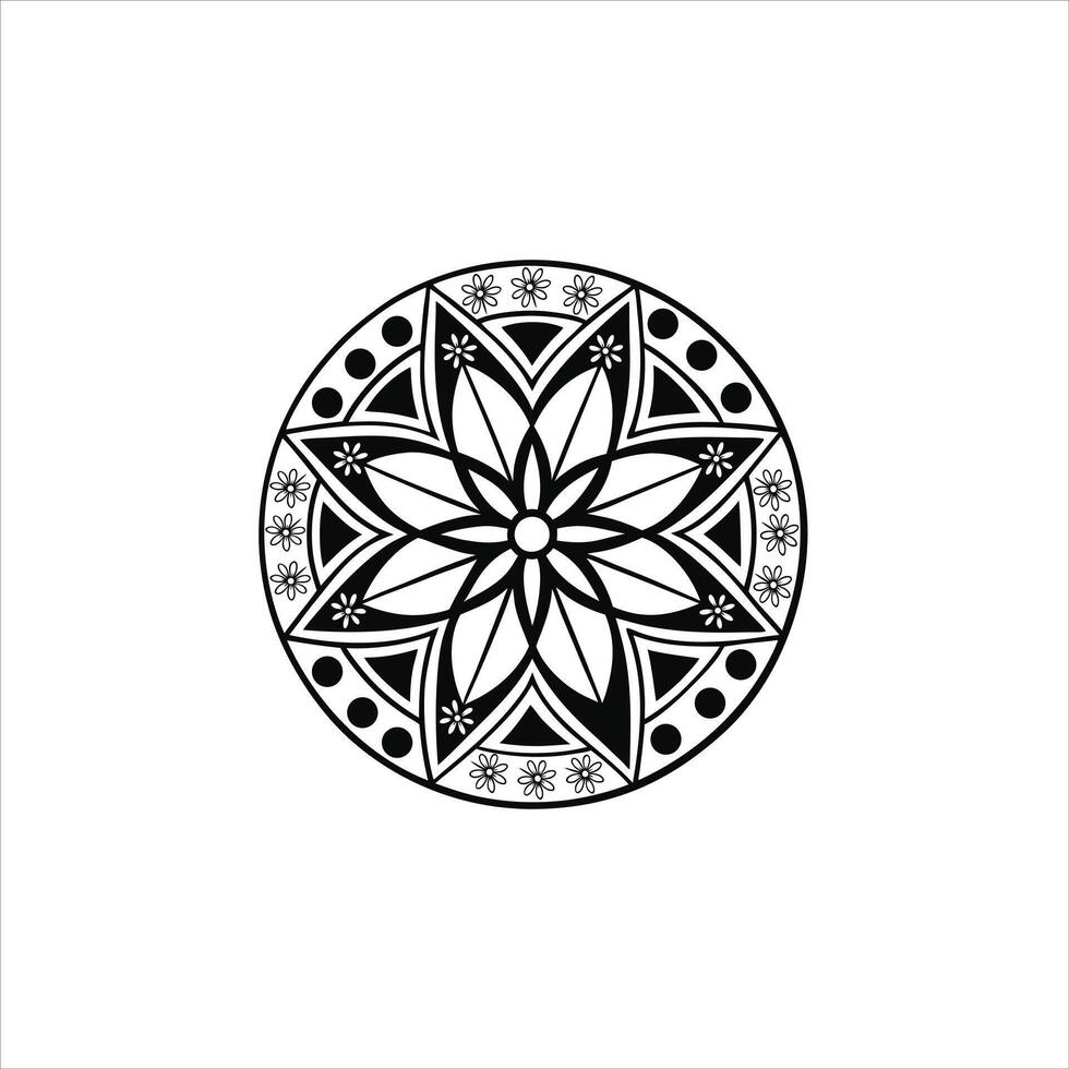 Hand Drawn Black and White Floral Mandala Design for Inspiration vector