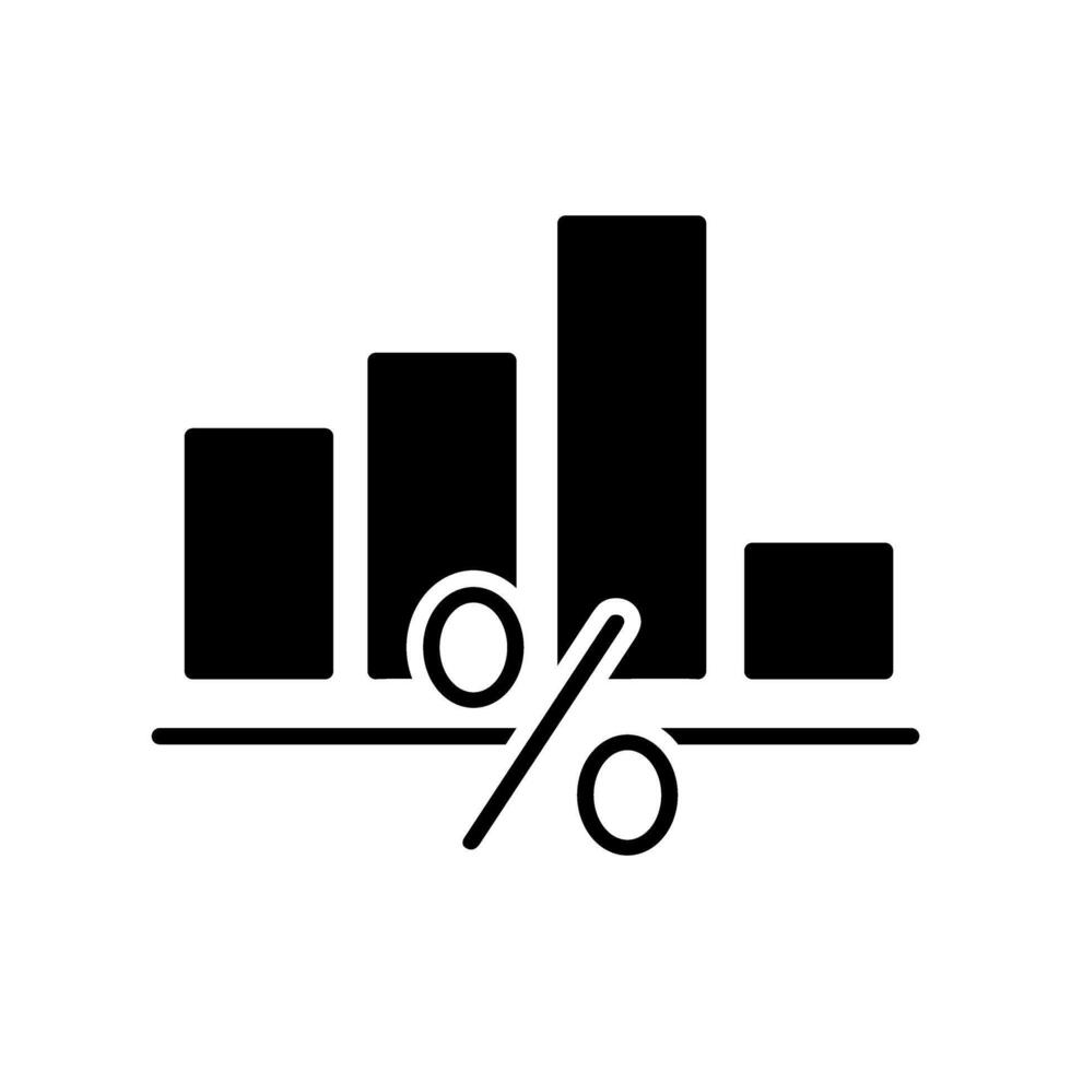 Bar chart icon, concept illustration, glyph symbol, sign. vector