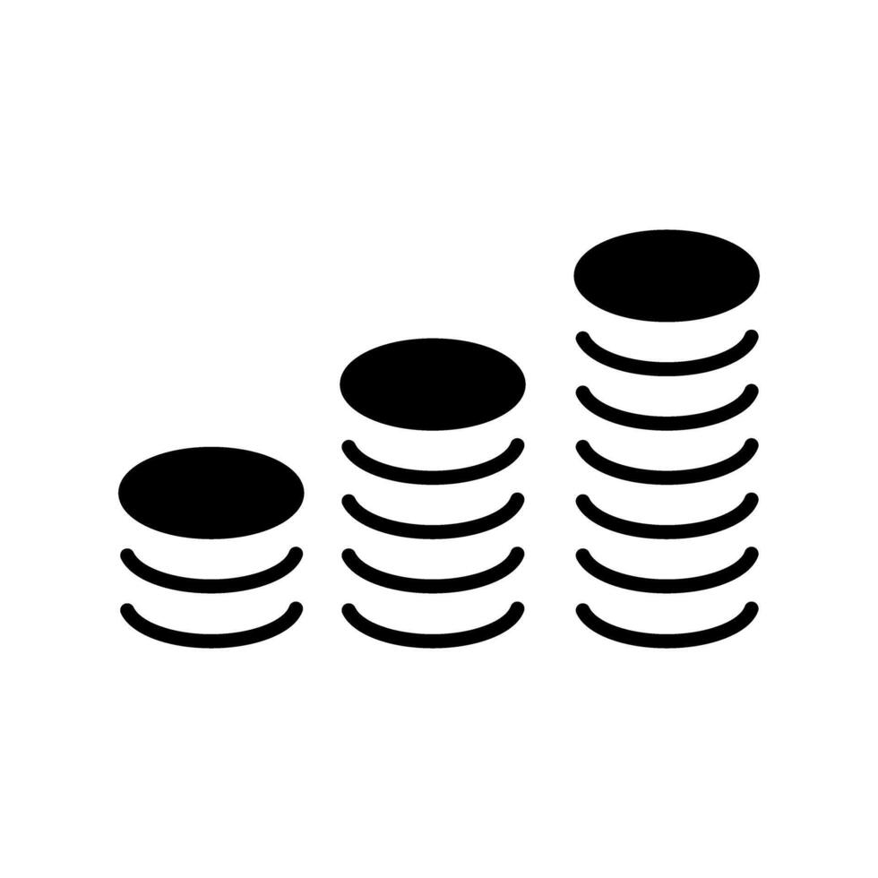 Coins icon, money related illustration, solid design icon. vector