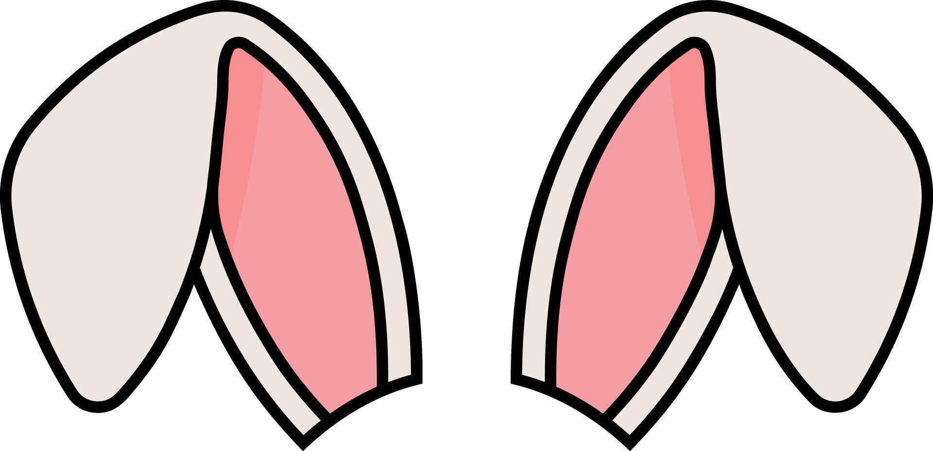 rabbit or hare ears white with pink no background vector