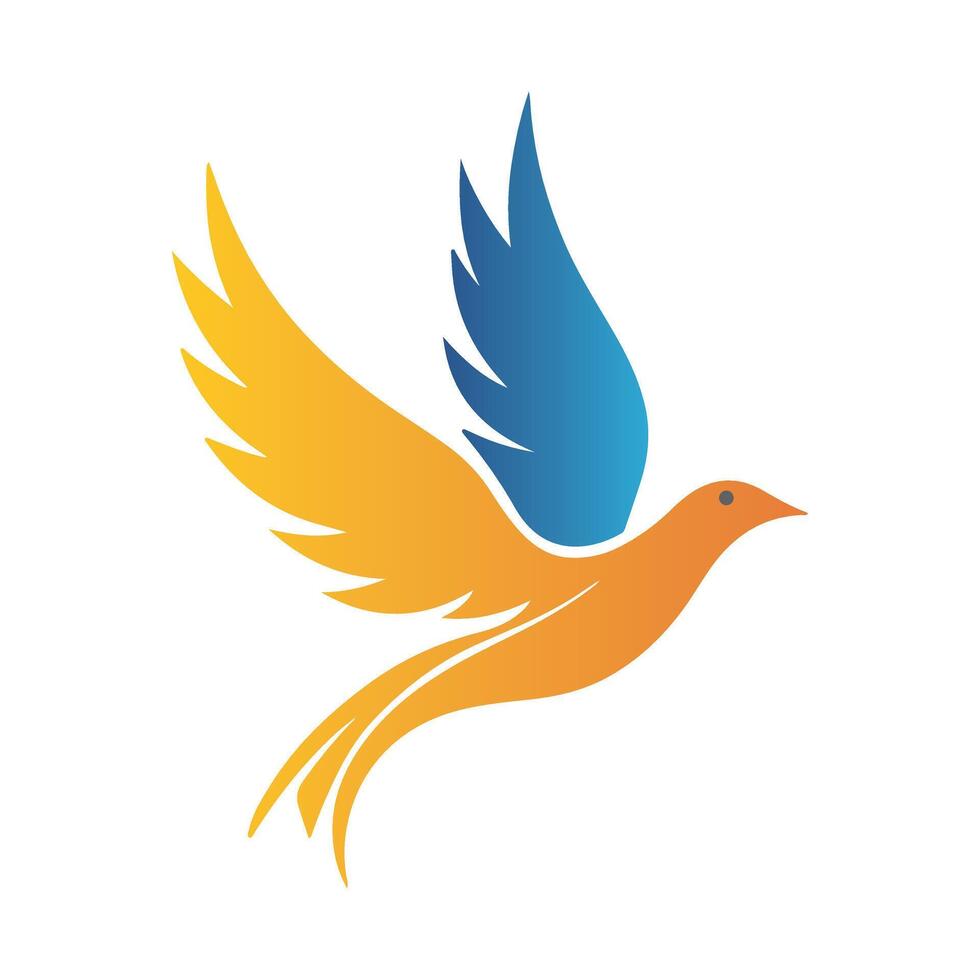 Abstract Bird with Gradient Wings Icon or Logo Design Template vector