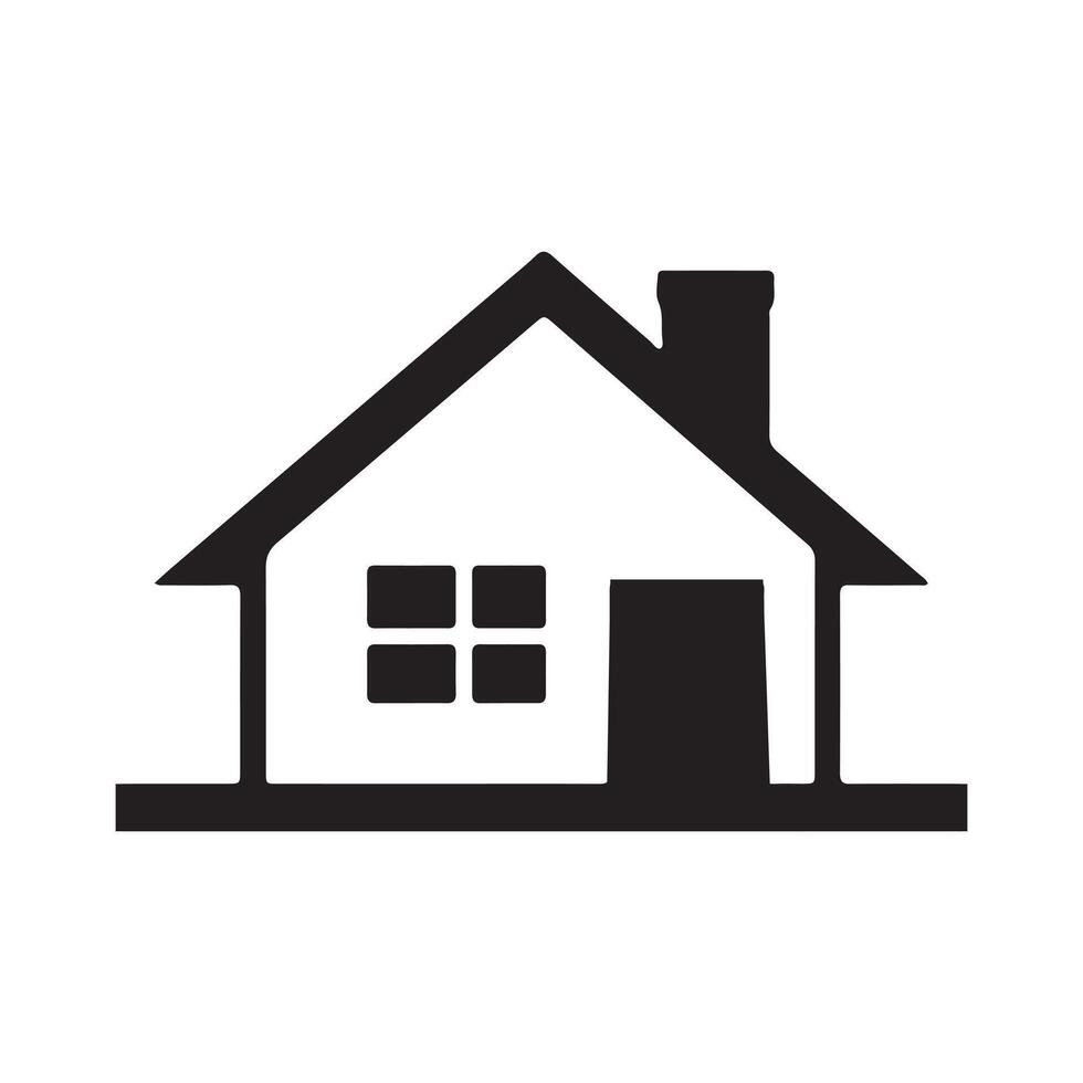 Abstract Small House Silhouette Icon or Logo Design Template vector