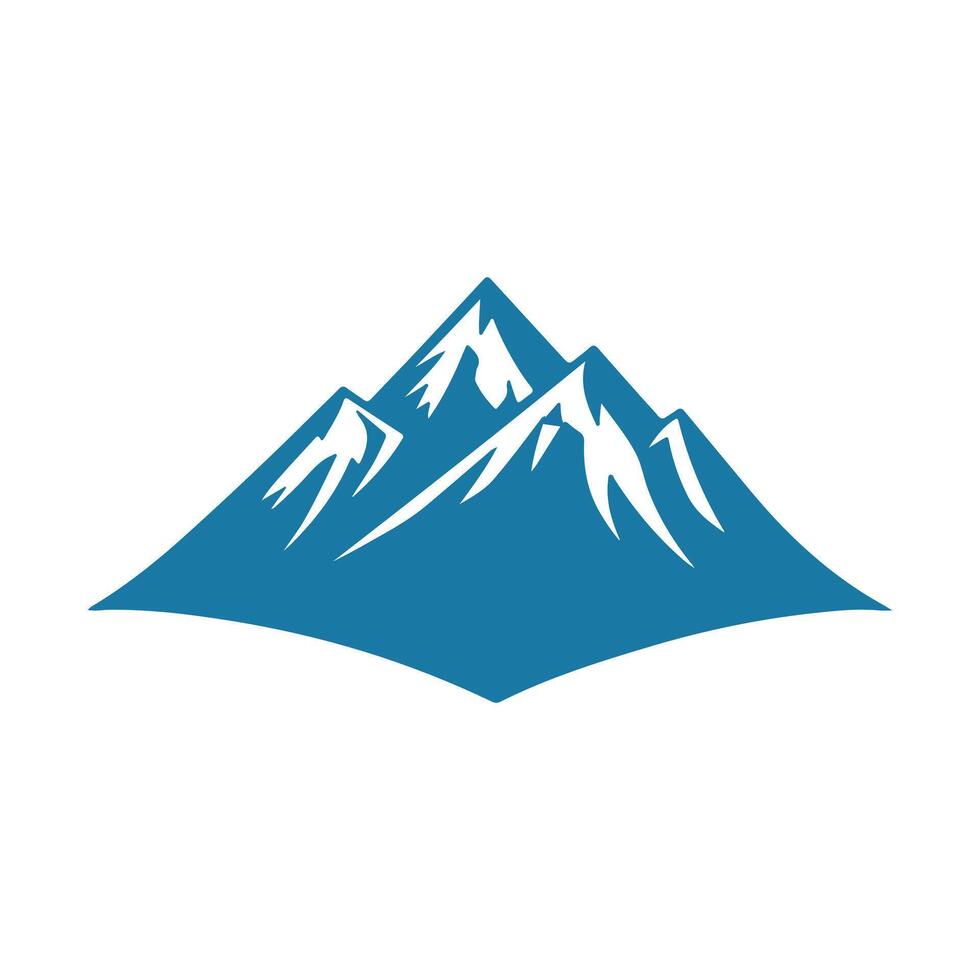 Abstract Blue Mountain Range Icon or Logo Design Template vector