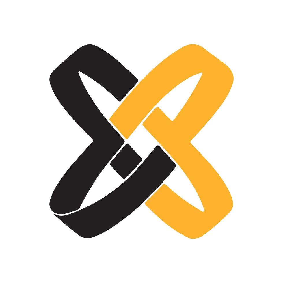 Abstract Intertwined Ribbon Icon or Logo Design Template vector