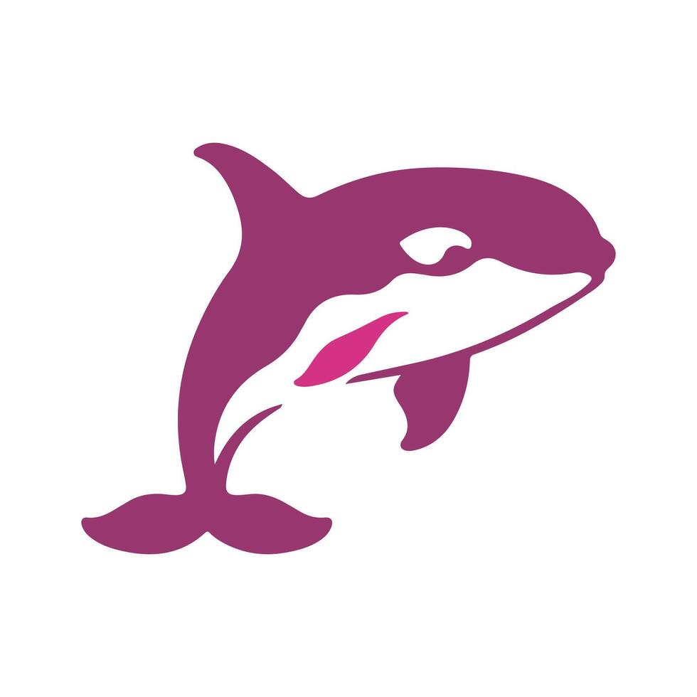 Abstract Magenta Orca Icon or Logo Design Template vector