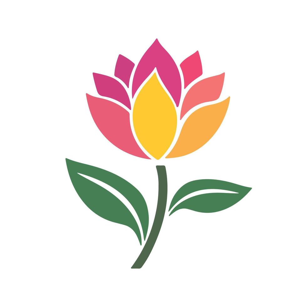 Abstract Colorful Pink Lotus Flower Icon or Logo Design Template vector