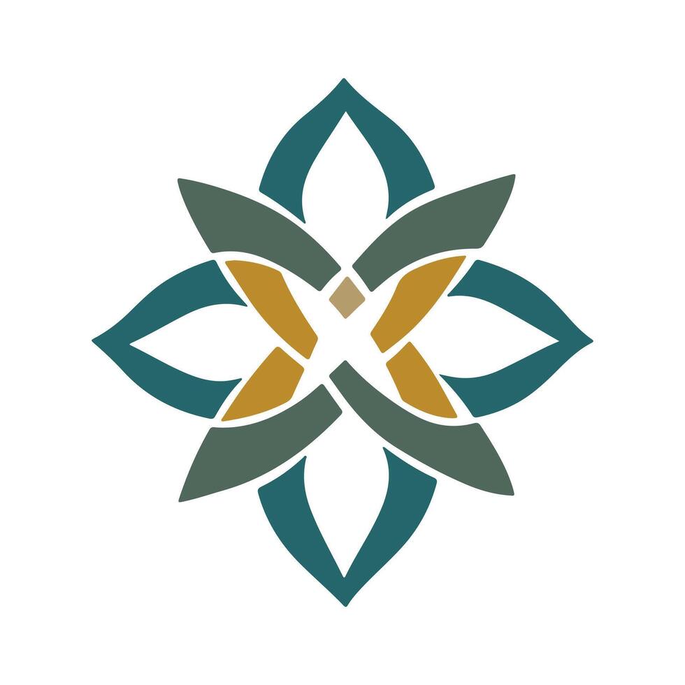 Abstract Geometric Floral Pattern Icon or Logo Design Template vector