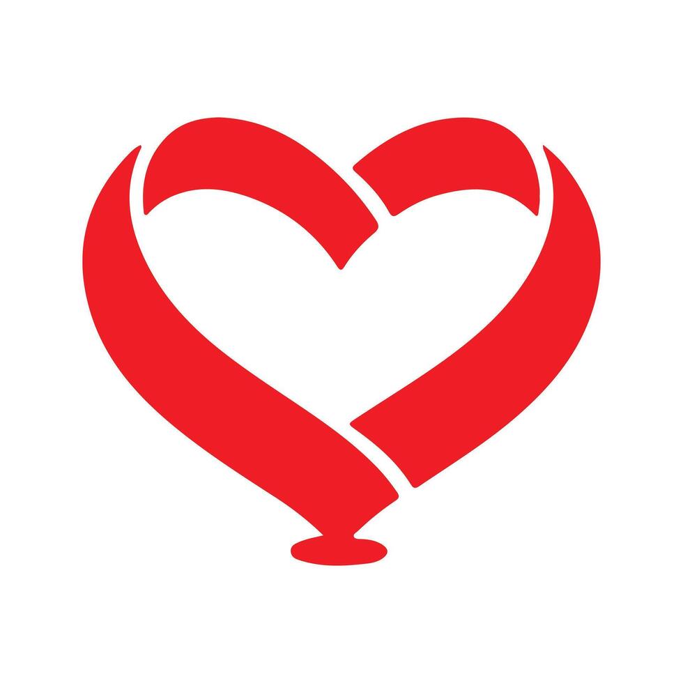 Abstract Red Heart Balloon Icon or Logo Design Template vector