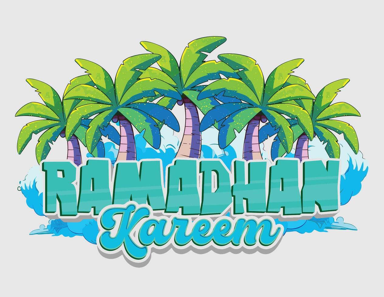 Ramadhan with the palm vector