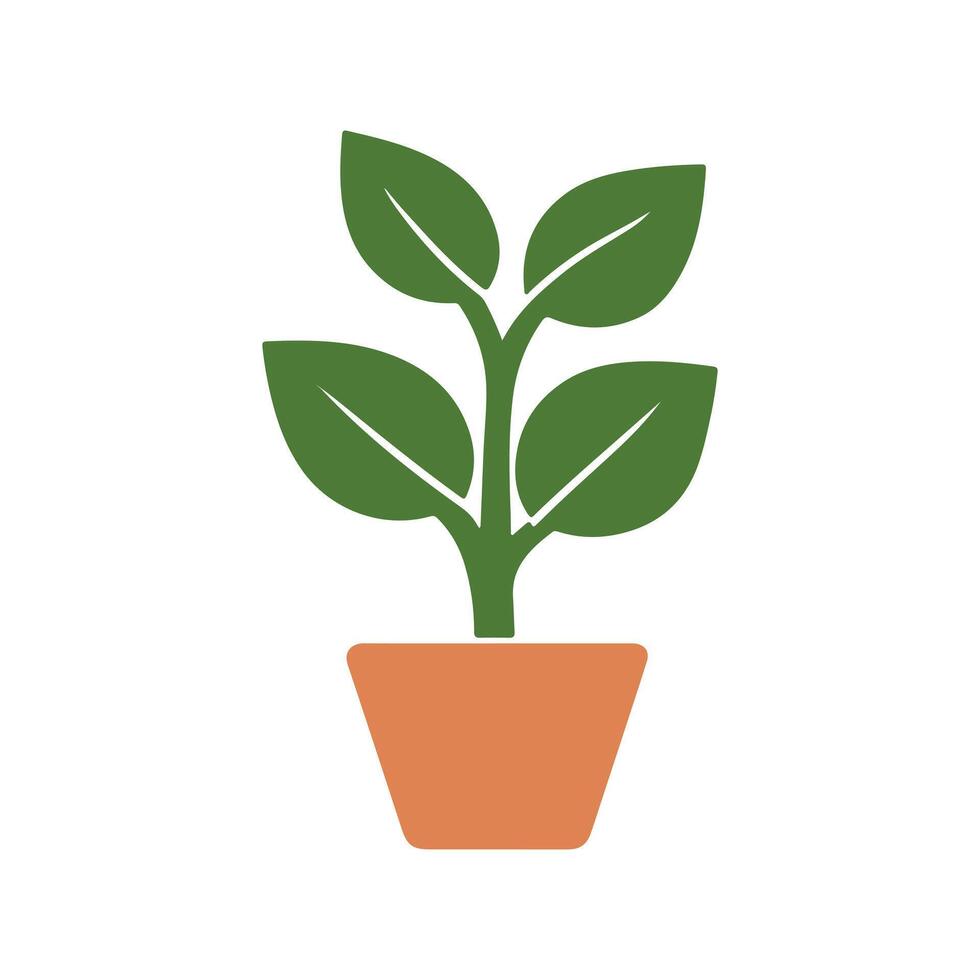 Abstract Plant in Pot Icon or Logo Design Template vector
