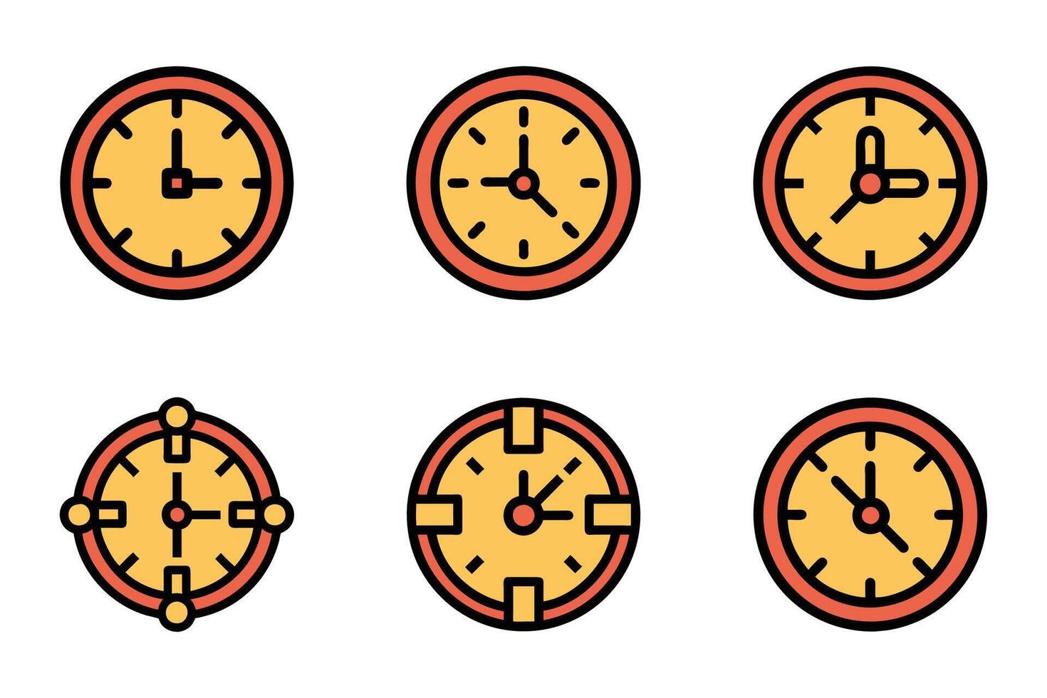 Clock silhouette isolated flat design icon vector