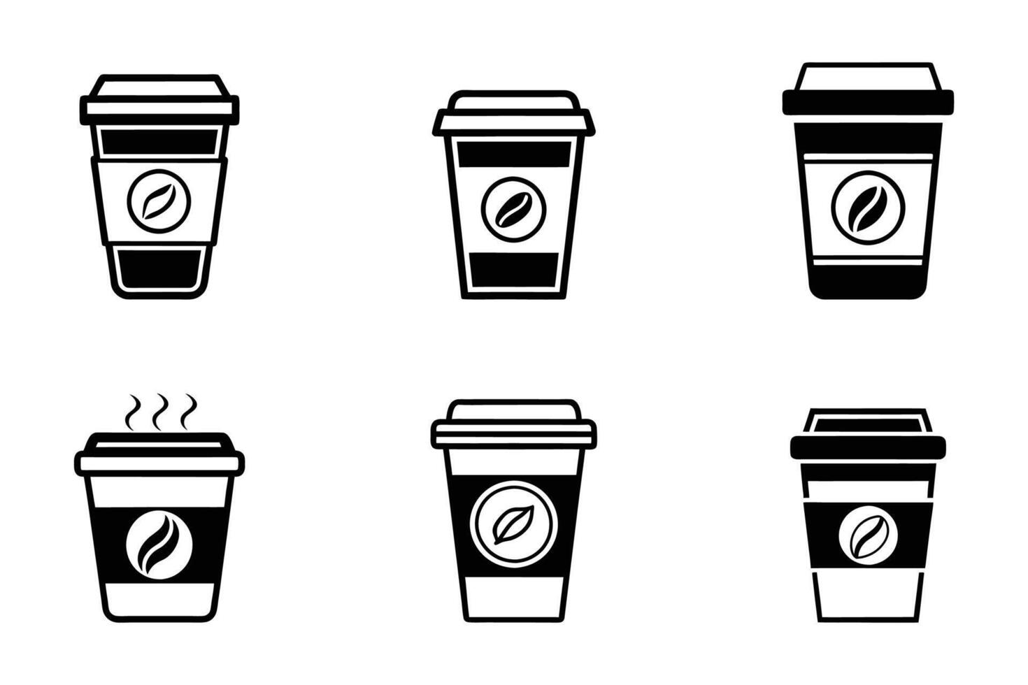 Coffee silhouette isolated flat design icon vector