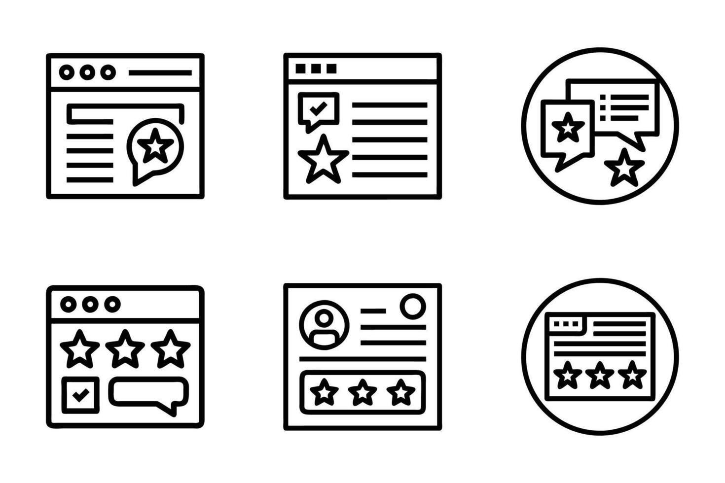 Comment isolated icon collection in flat line art style vector