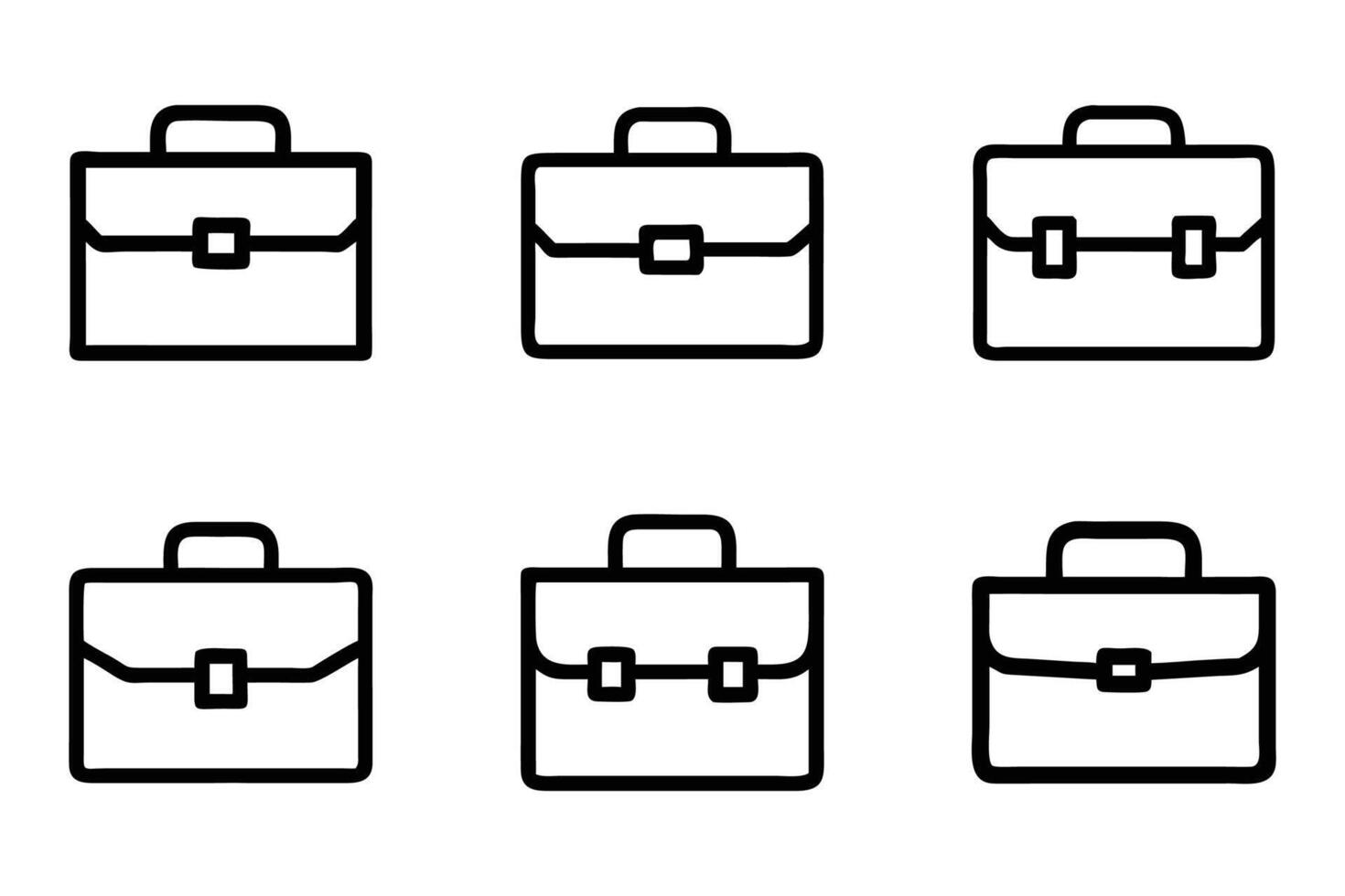 Clean Briefcase Icon Set Flat and Minimalistic Line Art vector
