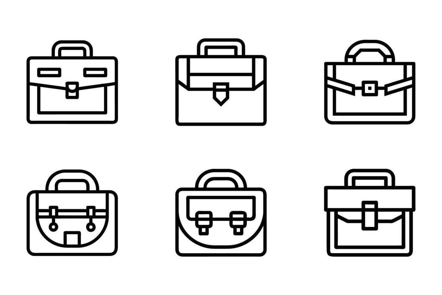 Flat Briefcase Illustrations Isolated Line Icons vector