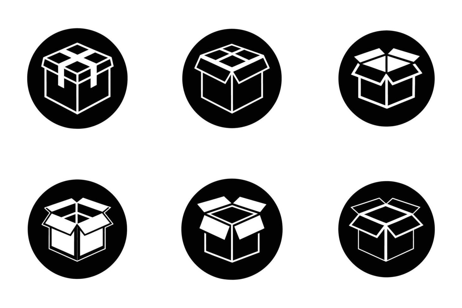 Modern Box Icon Collection Silhouettes vector
