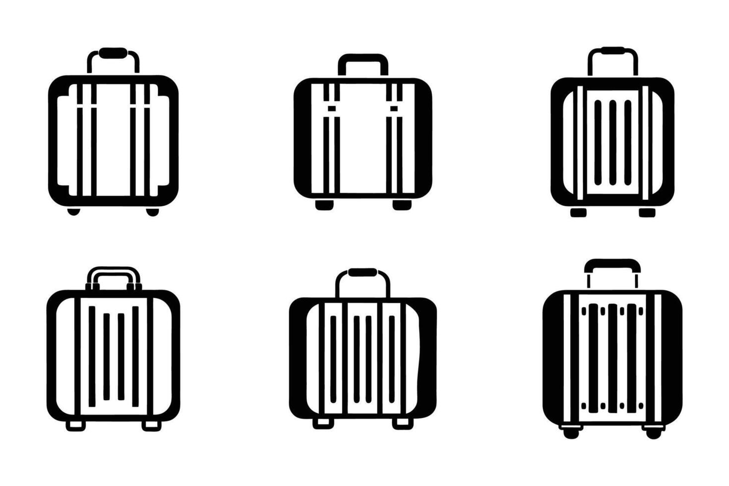 Flat Luggage Illustrations Isolated Line Icons vector