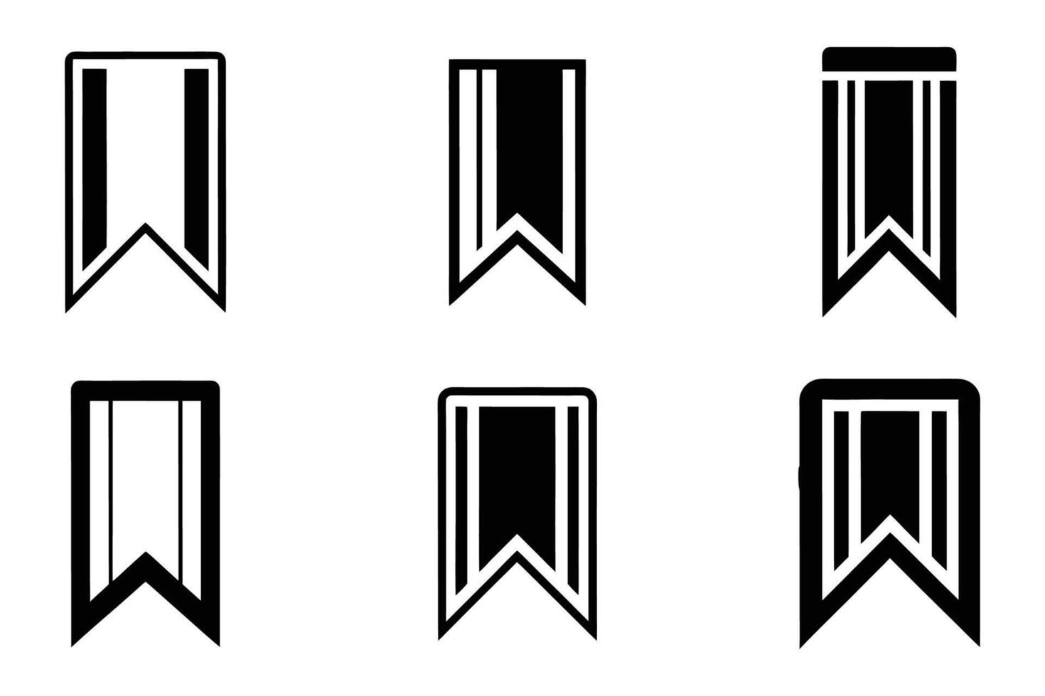 Bookmark ribbon icon set isolated illustrations vector